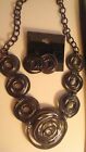 Nwt Cool Black Metal Necklace With Earrings