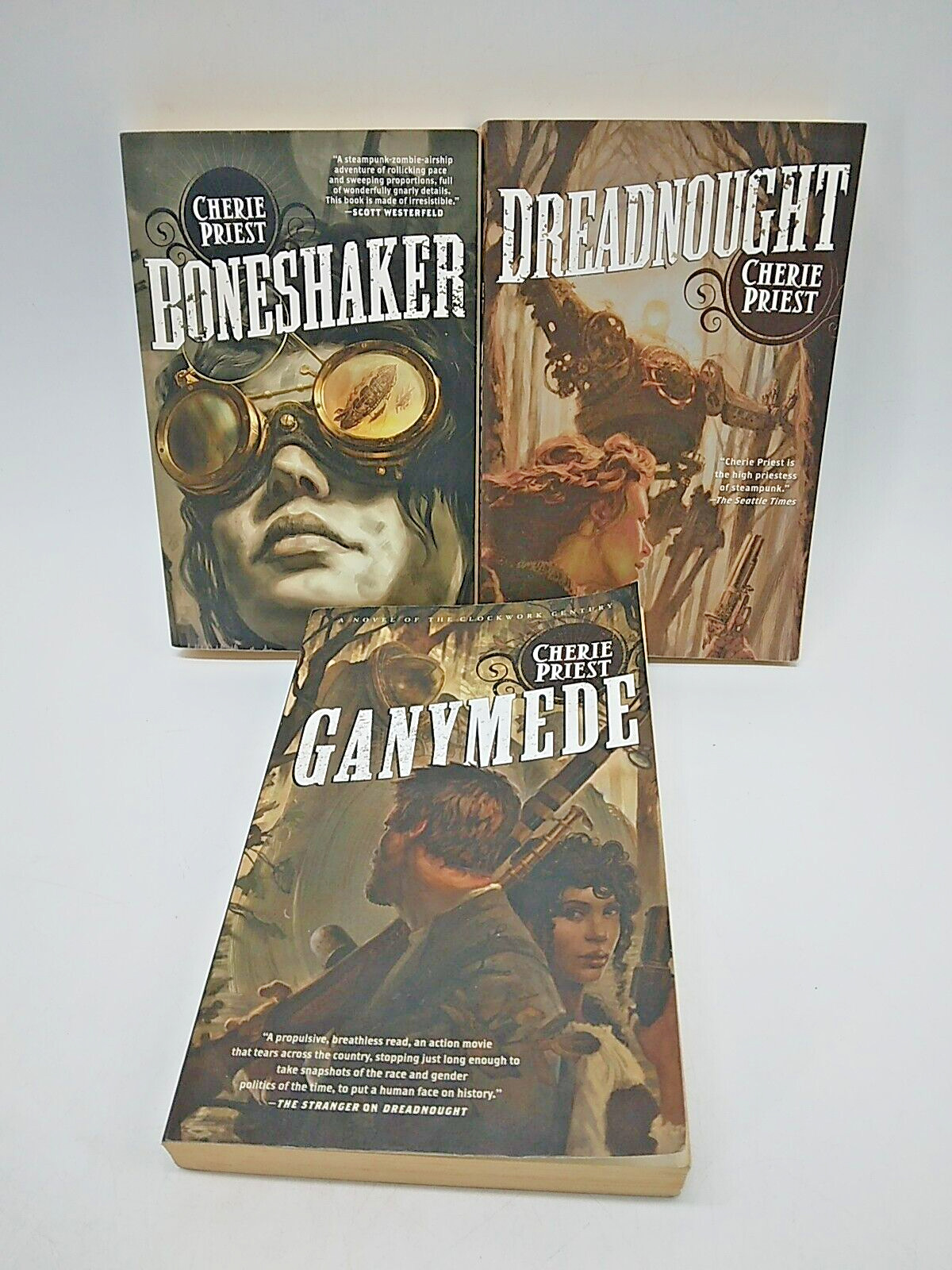 X3 Steampunk Book Bundle, Gaymede, Dreadnought, & Bone Shaker, by Cherie Priest