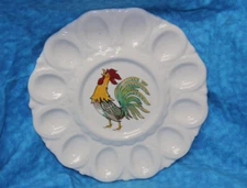 Vintage Eggs / Devilled Eggs Platter Rooster Platter ~ Farmhouse Decor~