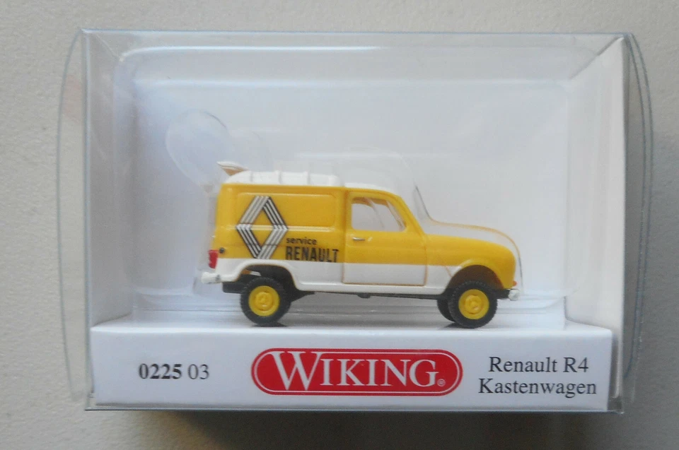 Coche miniatura de plástico amarillo blanco Renault Service Wiking 1:87 escala HO plástico Foto 2 de 2