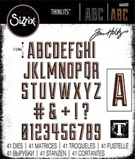 New Retired Sizzix Thinlits Alphanumeric Emporium 41pc #666282 Retail $24.99