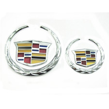 Chrome Cadillac Logo Front Grille Rear Trunk Lid Emblem For Xts Cts Escalade