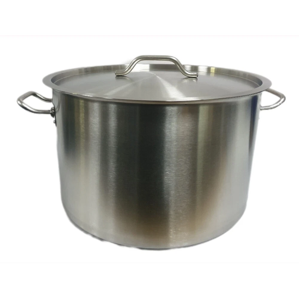 Catering Casserole with Lid Deep Stainless Steel Stockpots Pan Saucepan Cooking