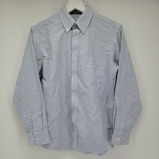 Mens Arrow Dress Shirt Button Down Long Sleeve Blue White Striped Size 16