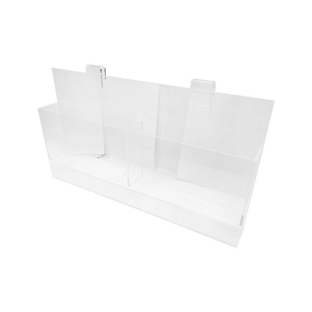 Double Lucite Acrylic Gridwall Brochure Holder Magazine Literature