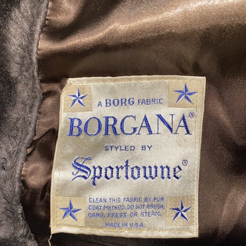 VTG Borgana Styled By Sportowne Cinderella Fashions Faux Fur Coat Size Med D Bwn - Picture 8 of 12