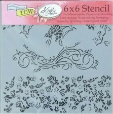 French Victorian Floral Border Corner Stencil 6x6 Flower Art Template Crafters