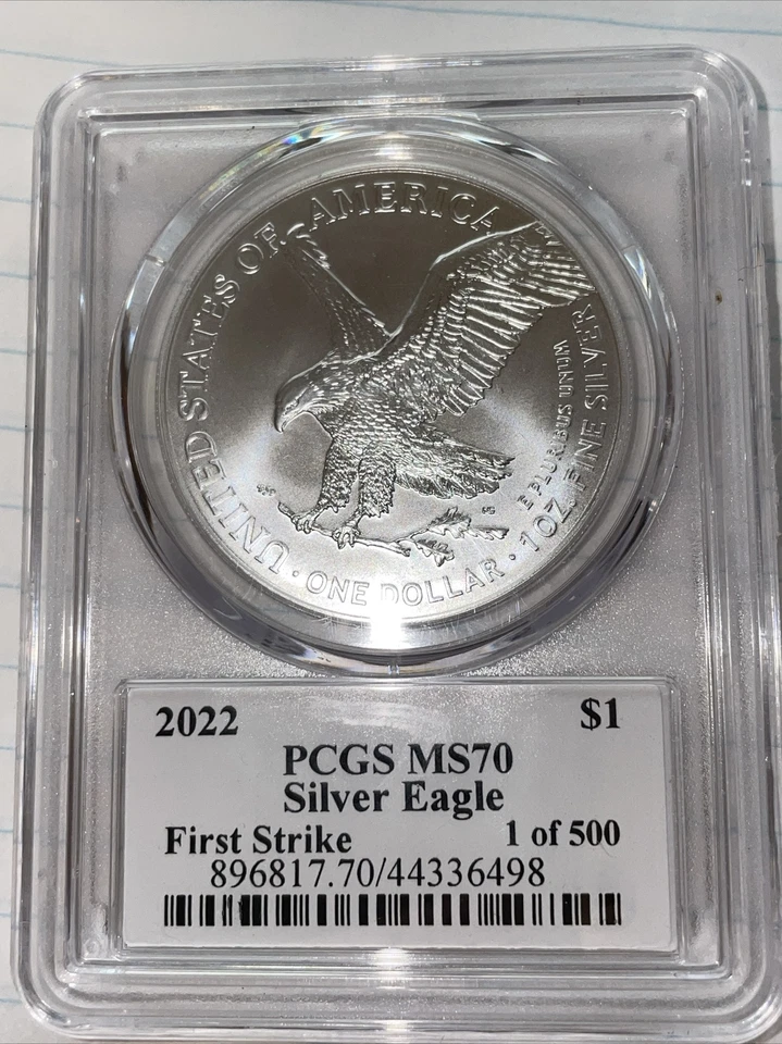 2022 American silver Eagle Dollar ty2 R Brazile First Production PCGS MS70 BU - Image 4 of 4