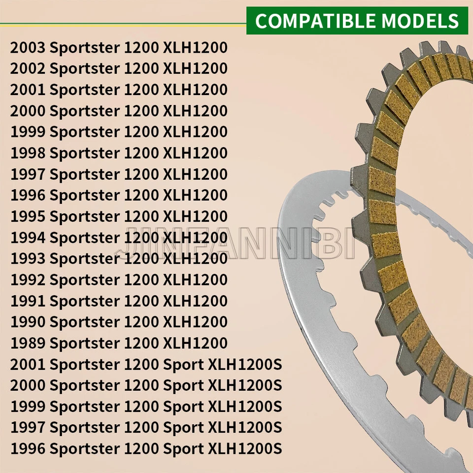 Kit y junta de placas de fricción de embrague para Harley Sportster 1200 XLH1200 XL1200 Foto 3 de 4