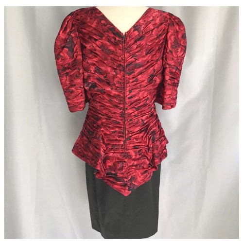 Vintage Jarin by Ruben Panis gerafftes Blumen Popover Kurzarm Kleid So 16 - Bild 3 von 10