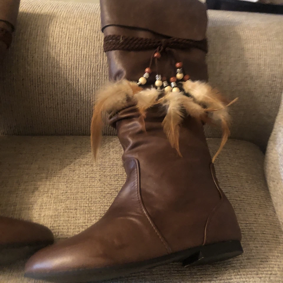 NUEVAS botas hasta la rodilla de tacón plano de cuero sintético para mujer talla 7 (38) - 5,5 (36) Foto 2 de 4