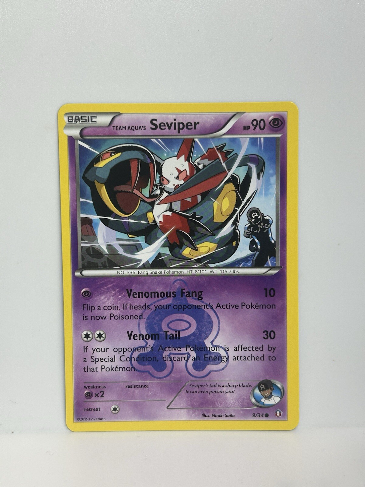 Team Aqua's Seviper 9/34 Common Double Crisis 2015 Pokémon Card LP/MP