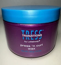 Lottabody Tress Tranzitions Press 'N Curl Wax 5.3Oz Straighten Hair Fingerprints