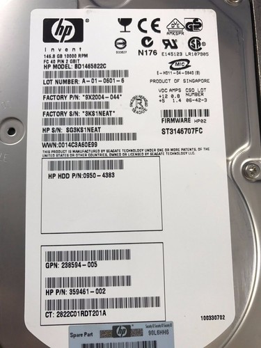 HP 146GB 3.5" Hard Drive 293556-B22 Internal,10000 RPM 300590-001 - Picture 3 of 5