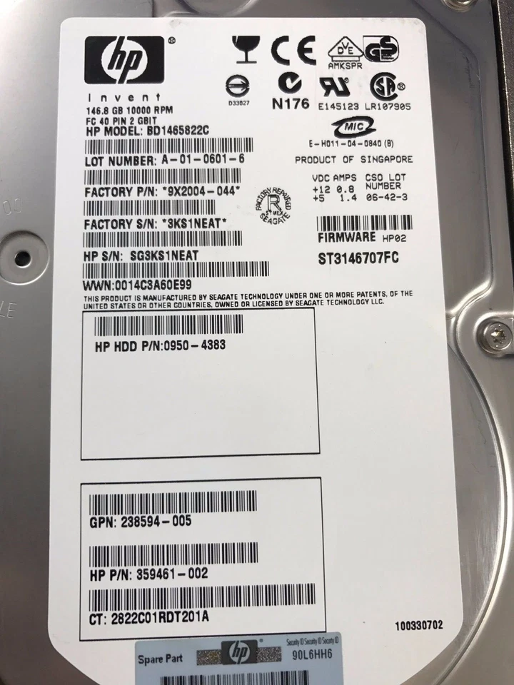 HP 146GB 3.5" Hard Drive 293556-B22 Internal,10000 RPM 300590-001 - Image 3 of 4