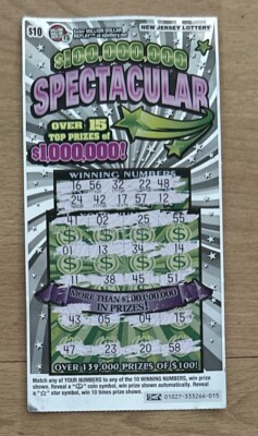 Vintage Collectible Losing NJ Scratch Off Lottery Ticket Bent