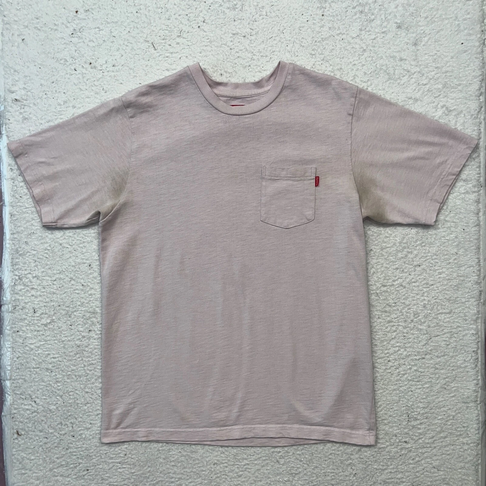 T shirt Supreme Pocket rose taille moyenne homme 100% coton SS 15 USA