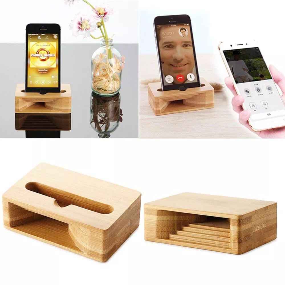 Wood Cellphone Dock Cell Phone Stand Phone Mount Wooden Cell Phone Holder