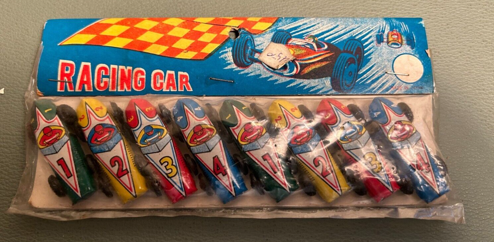 MINIATURE CAR SET 1950-60'S ERA DIME STORE TOYS IN PACKAGE RARE! RACE CARS
