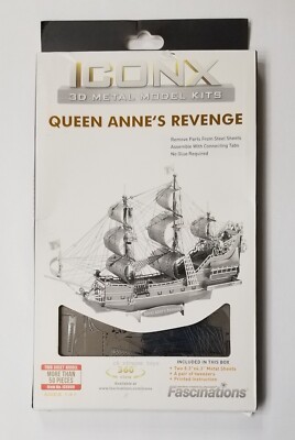 Fascinations Metal Earth Iconx Queen Anne's Revenge Ship 3D Model Kits ICX009