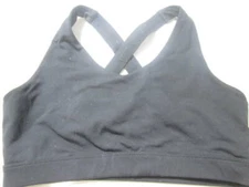 Unbranded Sport Bra Size M Black Wireless Unlined Crossback Pullover Athletic