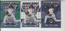 (3) 2022 Mosaic Andre Jackson Rookie Debut Base + Green + Silver Dodgers RD-20