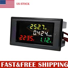 AC 40 300V 100A LCD Digital Voltage Current Power Meter AC Voltmeter Ammeter US