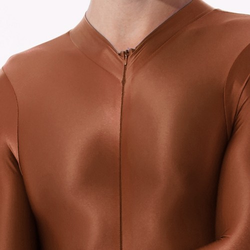 Traje de cuerpo completo para hombre Unitard Zentai de manga larga brillante - Imagen 77 de 90