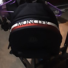Moncler Black Red White Striped Backpack Adju...