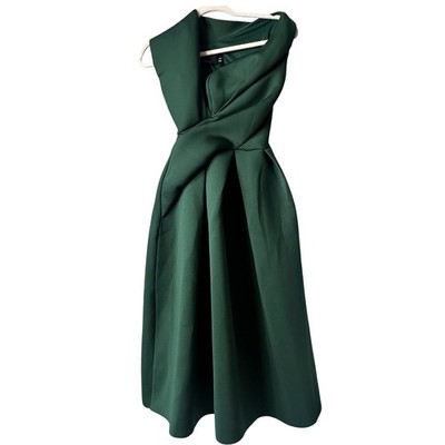 ASOS DESIGN One Shoulder Midi Dress Party Cocktail Occasion Green 4