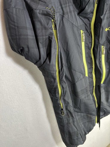 Columbia Omni-Heat Jacket Mens Large Plaid Ski Coat Insulated Neon Pockets - Picture 7 of 15