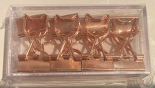 Cute Cat-themed Binder Clips 12 count Rose-Gold Color 3/4 inch/1.9cm Sealed