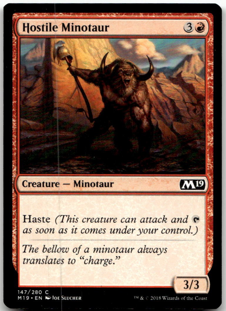 Hostile Minotaur 147 Common Core Set 2019 Magic: The Gathering Near Mint