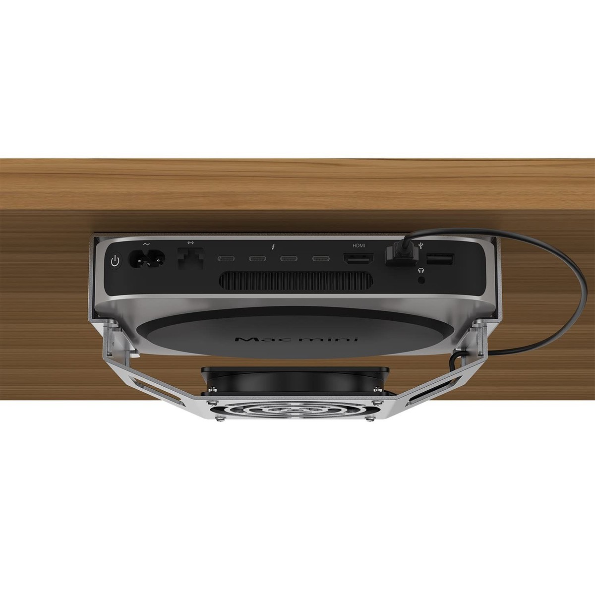 Mac mini Cooling Fan Mount, IFCASE Behind Monitor, Under Desk