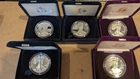 Lot Of 5 $1 American Silver Eagle  1 Troy oz BU PROOF '87 '88 '02 '04 '07