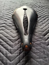 Selle Anatomica Leather Saddle Black And Brown Silver Rails