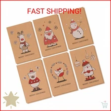 BEST PAPER GREETINGS Holiday Greeting Cards - 36 Pack, 4 x 6 In Kraft Paper, Mul