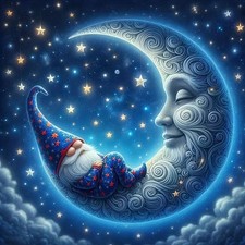 Gnome Moon Star Diamond Art Kits for Adults, 5D Diamond Painting Kits for Adu...