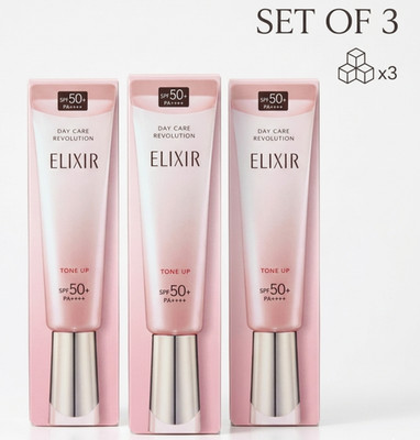 SHISEIDO ELIXIR Day Care Revolution Tone Up SP+ aa 35g Set of 3 Sunscreen Primer