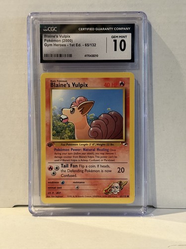Blaine's Vulpix (1st Edition) graded CGC 10 for sale on eBay