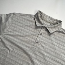 Walter Hagen Men’s Polo Shirt XL Gray Striped Short Sleeve Performance Golf