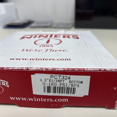 #ad NEW WINTERS PCT324 4.5quot; X 1 4quot; NPT BOTTOM 0 160 PSI KPA FREE SHIPPING $24.99