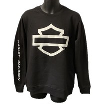 Harley Davidson Men's Bar  Shield Outline Crewneck Sweatshirt Black 3002423