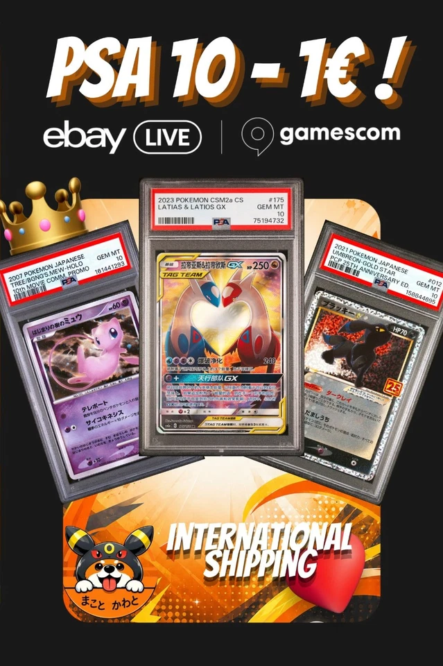 Live from Gamescom: 10 000€ PSA 10 from 1€ + GIVEAWAYS !