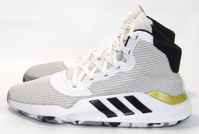 Adidas Pro Bounce 2019 Mens Sz 10 Sneaker Basketball High Top White Gold Black