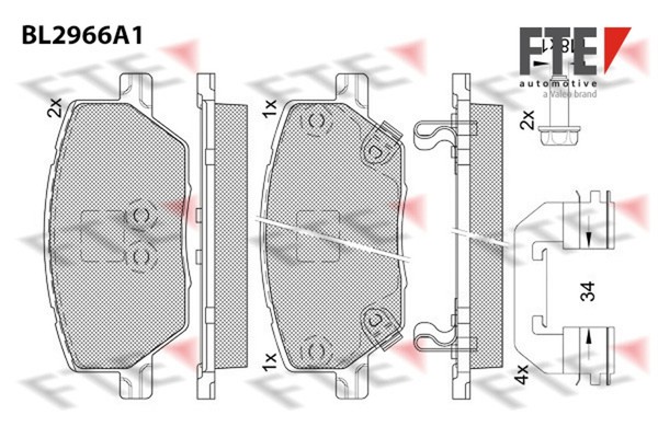 FTE Bremsbelagsatz Scheibenbremse 9011210 FüR Fiat 500X 334 AXN1B AXR11 Multijet-image