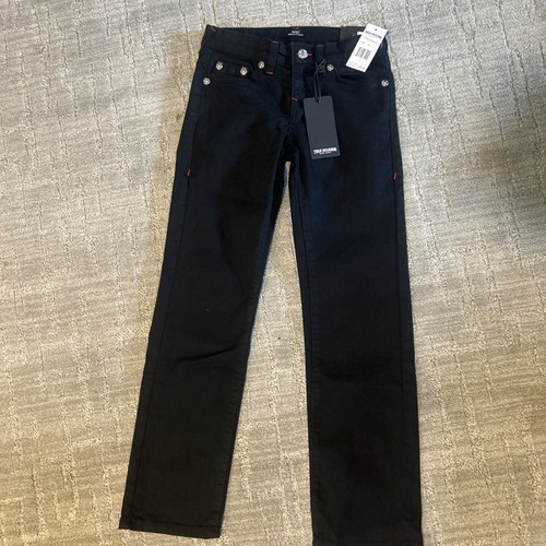 True Religion Kids Ricky Black & Red Relaxed Straight Leg Jeans Size 10