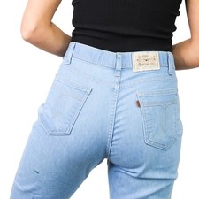 VTG 1970s Levi's Straight Boot Leg Cowboy Jeans Brown Tab Size 36x34