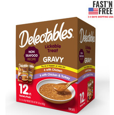 Hartz Delectables Gravy Lickable Wet Cat Treats Variety Pack, 12 Count