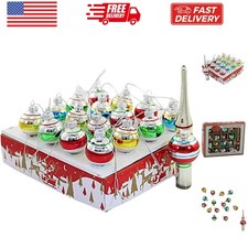 Kurt Adler Miniature Ornaments and Treetop, Set of 16